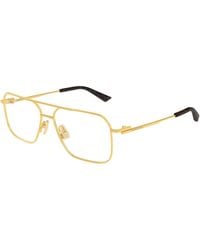Bottega Veneta - Bv1384O 002 Optical Frames Metal Transparent Pilot - Lyst