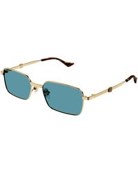 Gucci - Gg1495S 003 Sunglasses Metal Squared - Lyst