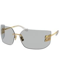 Miu Miu - Mu 54Ys 5Ak30B Sunglasses Metal Geometric Normal - Lyst