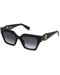 Furla - Sfu811 700 Sunglasses Acetate Smoke Squared Normal Nuanced - Lyst
