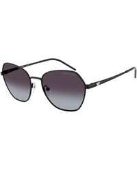 Emporio Armani - Ea2161 30018G Sunglasses Metal Geometric Normal Shaded - Lyst