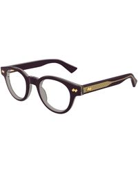 Bottega Veneta - Bv1443O 004 Optical Frames Acetate Transparent Round - Lyst