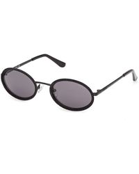 Guess - Gu00295 01A Sunglasses Metal Smoke Round Normal - Lyst