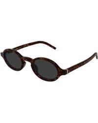 Saint Laurent - Sl M161 002 Sunglasses Acetate Round - Lyst