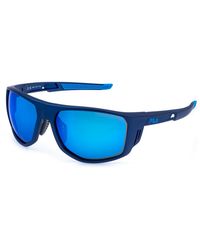 Fila - Sfib13 7U4B Sunglasses Injected Smoke Geometric Water Repellent Mirrored - Lyst