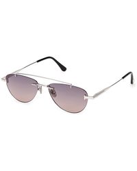 Tom Ford - Ft1356 Astor-02 16B Sunglasses Metal Smoke Pilot Normal - Lyst