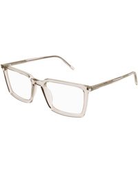 Saint Laurent - Sl 624 003 Optical Frames Acetate Transparent Squared - Lyst