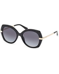 Guess - Gu00215 01B Sunglasses Injected Smoke Round Normal - Lyst
