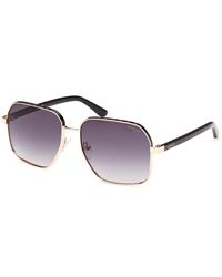 Guess - Gu00107 05B Sunglasses Metal Smoke Squared Normal Shaded - Lyst