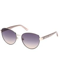 Guess - Gu00101 20B Sunglasses Metal Smoke Round Normal - Lyst