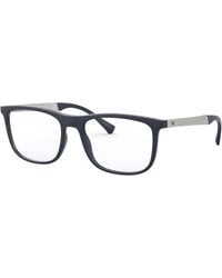 Emporio Armani - Ea3170 5474 Optical Frames Injected Transparent Squared Normal - Lyst