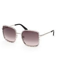 Guess - Gu00296 10B Sunglasses Metal Smoke Squared Normal - Lyst