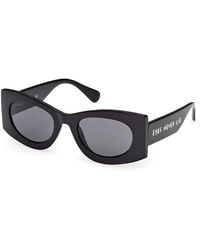MAX&Co. - Mo0131 01A Sunglasses Injected Smoke Geometric Normal - Lyst
