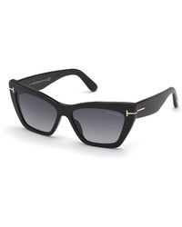 Tom Ford - Ft0871 Wyatt 01B Sunglasses Acetate Cat Eye Normal Shaded - Lyst