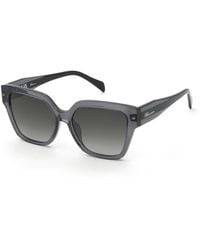 Blumarine - Sbm905 0Aau Sunglasses Acetate Smoke Squared Normal Nuanced - Lyst