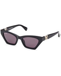 Max Mara - Mm0057 Emme13 01A Sunglasses Acetate Smoke Cat Eye Normal - Lyst