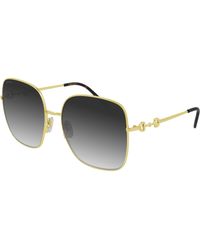 Gucci - Gg0879S 001 Sunglasses Metal Squared Normal Shaded - Lyst