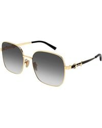 Gucci - Gg2053S 001 Sunglasses Metal Squared - Lyst
