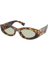 Miu Miu - Mu 11Ws 0Mu 11Ws 14L50O Sunglasses Acetate Round Normal - Lyst