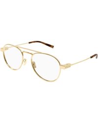 Saint Laurent - Sl 708 Opt 003 Optical Frames Metal Transparent Round - Lyst