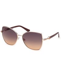 Guess - Gu00259 28B Sunglasses Metal Smoke Butterfly Normal - Lyst