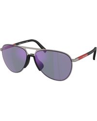 Prada Linea Rossa - Ps 53Zs 5Av10J Sunglasses Metal Pilot Normal - Lyst