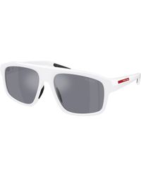 Prada Linea Rossa - Ps B02S Aai40A Sunglasses Injected Light Geometric Mirror - Lyst