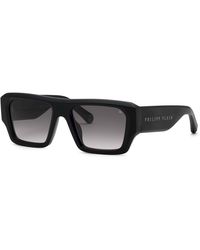Philipp Plein - Spp144 Plein Starlight 703 Sunglasses Acetate Smoke Squared Normal Nuanced - Lyst