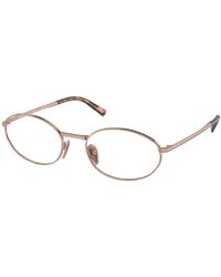 Prada - Pr A57V Zvf1O1 Optical Frames Metal Transparent Round Normal - Lyst