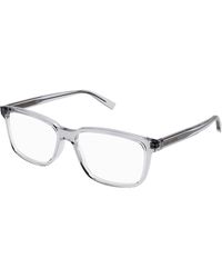 Saint Laurent - Sl 458 007 Optical Frames Acetate Transparent Squared - Lyst