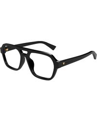 Bottega Veneta - Bv1336Oa 001 Optical Frames Acetate Transparent Pilot - Lyst
