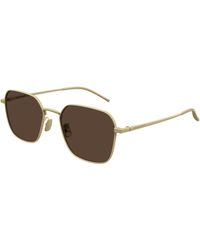 Bottega Veneta - Bv1422Sa 001 Sunglasses Titanium Round - Lyst