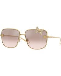 Versace - Ve2282 10028Z Sunglasses Metal Squared Normal Shaded - Lyst