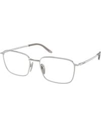 Prada - Pr D55V 1Bc1O1 Optical Frames Metal Transparent Squared Normal - Lyst
