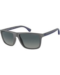 Emporio Armani - Ea4033 50604U Sunglasses Injected Squared Polarized Shaded - Lyst