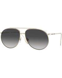 Burberry - Be3138 11098G Sunglasses Metal Pilot Shaded - Lyst