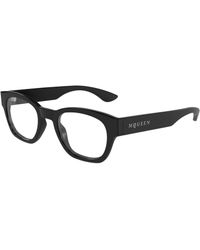 McQueen - Am0530O 005 Optical Frames Acetate Transparent Round - Lyst