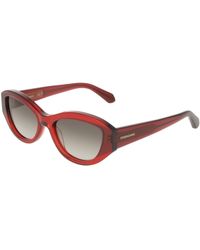 Ferragamo - Sf2104S 614 Sunglasses Acetate Round Normal - Lyst