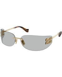 Miu Miu - Mu A51S 5Ak50K Sunglasses Metal Squared Normal - Lyst