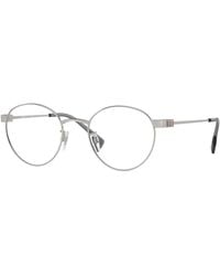 Burberry - Be1384Td 1005 Optical Frames Titanium Transparent Round Normal - Lyst