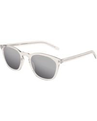 Saint Laurent - Sl 28 Slim 006 Sunglasses Acetate Squared Normal Mirror - Lyst
