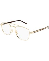 Saint Laurent - Sl 665 Opt 003 Optical Frames Metal Transparent Pilot - Lyst