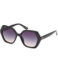 Guess - Gu8292 01B Sunglasses Injected Smoke Geometric Normal Shaded - Lyst