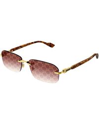 Gucci - Gg1221S 004 Sunglasses Metal Squared Decoration Shaded - Lyst