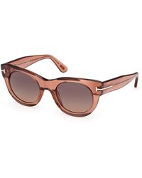 Tom Ford - Ft1315 Marine-02 45T Sunglasses Acetate Bordeaux Round Normal - Lyst
