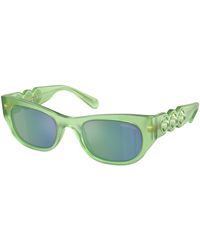 Swarovski - Sk6022 105131 Sunglasses Acetate Pillow Mirrored Mirror - Lyst