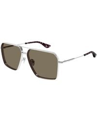 McQueen - Am0500S 002 Sunglasses Metal Pilot - Lyst