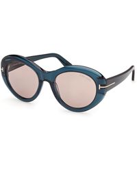 Tom Ford - Ft1423 Elodie-02 87E Sunglasses Acetate Round Normal - Lyst