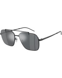 Emporio Armani - Ea2150 30146G Sunglasses Metal Squared Mirrored Mirror - Lyst
