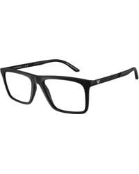 Emporio Armani - Ea3221 5001 Optical Frames Injected Transparent Squared Normal - Lyst